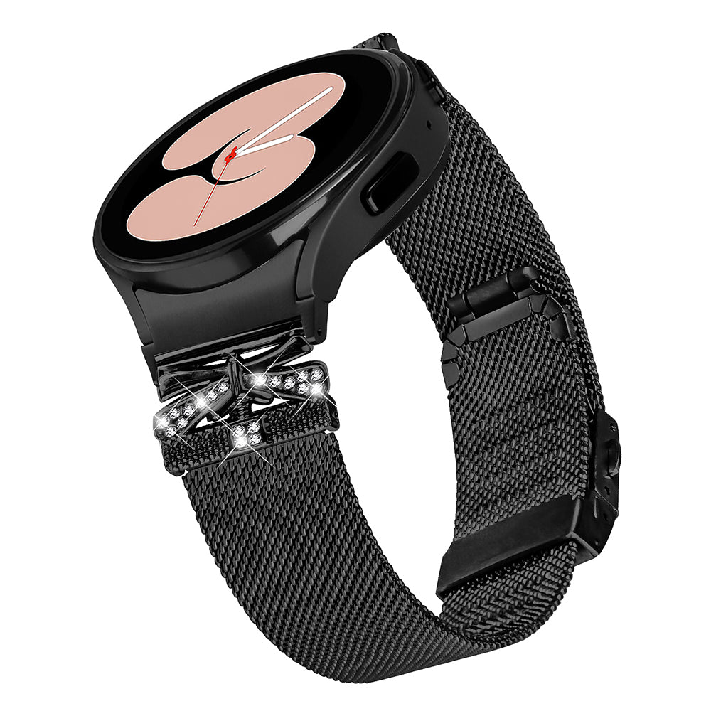 For Samsung Galaxy Watch6 / Watch6 Classic Stainless Steel Watch Strap Bracelet with Rhinestone - Black For Samsung Galaxy Watch6 / Watch6 Classic Stainless Steel Watch Strap Bracelet with Rhinestone - Black